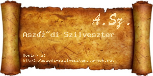 Aszódi Szilveszter névjegykártya