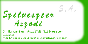 szilveszter aszodi business card